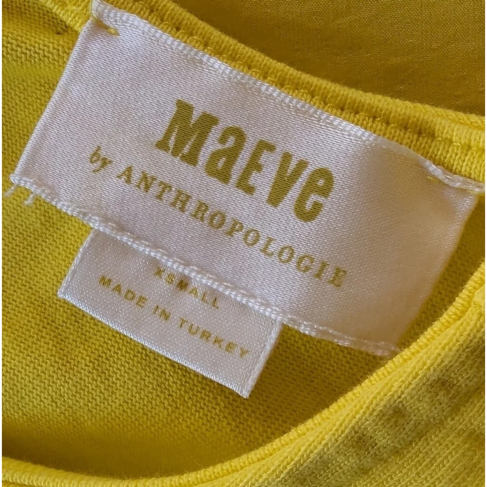 Anthropologie Yellow Drop Waist Relaxed Midi Dress XS - Picture 8 of 14